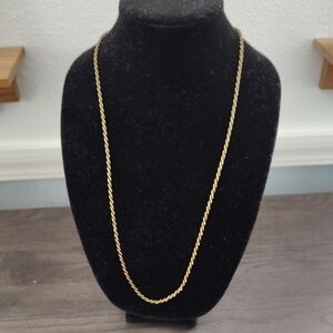 Vintage Black And Gold Tone Rope Style Nevklace. 28 Inches Pre-owned